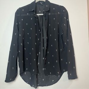 Forever 21 Black Sheer Blouse